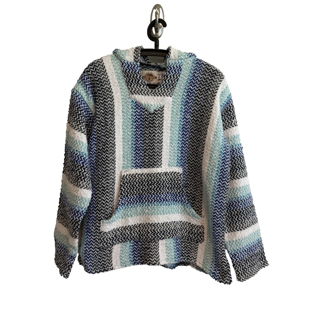 Earth Ragz Mexican Pullover Ponch Sz Small Boho Southwest Western Baja Aztec